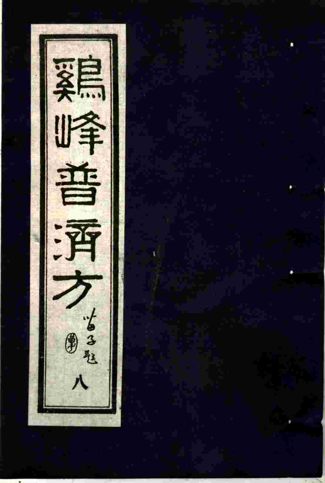 鸡峰普济方  八
